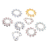 Maxbell 8 Pcs Non Piercing Nipples Ring Round Heart Crystal Clip On Body Jewelry