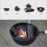 Maxbell Charcoal Burning Stove Brazier with Safe Wood Handle Outdoor Cooking Utensils