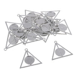 Maxbell 20x Tray Cabochon Bezel Setting Pendant Base Cabochon Frame Charm Accs 16mm