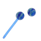 Maxbell 30 Pieces Assorted Color Lip Tongue Ring Straight Barbell Studs Double 6mm Ball End Closure 14g