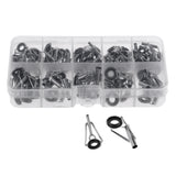Maxbell 80pcs Stainless Steel Fishing Rod Tip Ring Eye Guide Repair Set Kit with Box