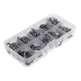 Maxbell 80pcs Stainless Steel Fishing Rod Tip Ring Eye Guide Repair Set Kit with Box
