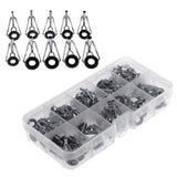 Maxbell 80pcs Stainless Steel Fishing Rod Tip Ring Eye Guide Repair Set Kit with Box