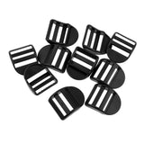 Maxbell Set of 10pcs Black Durable Plastic Slide Buckles for 25mm/ 1 inch Outdoor Camping Backpack Webbing Strap