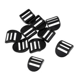 Maxbell Set of 10pcs Black Durable Plastic Slide Buckles for 25mm/ 1 inch Outdoor Camping Backpack Webbing Strap