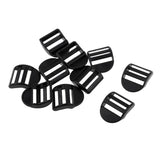 Maxbell Set of 10pcs Black Durable Plastic Slide Buckles for 25mm/ 1 inch Outdoor Camping Backpack Webbing Strap