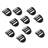 Maxbell Set of 10pcs Black Durable Plastic Slide Buckles for 25mm/ 1 inch Outdoor Camping Backpack Webbing Strap