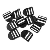 Maxbell Set of 10pcs Black Durable Plastic Slide Buckles for 25mm/ 1 inch Outdoor Camping Backpack Webbing Strap