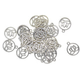 Maxbell 30 Pieces Tibetan Silver Hollow Out Yoga Lotus Flower Pendant Charms DIY Making