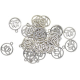 Maxbell 30 Pieces Tibetan Silver Hollow Out Yoga Lotus Flower Pendant Charms DIY Making