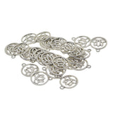 Maxbell 30 Pieces Tibetan Silver Hollow Out Yoga Lotus Flower Pendant Charms DIY Making