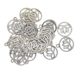 Maxbell 30 Pieces Tibetan Silver Hollow Out Yoga Lotus Flower Pendant Charms DIY Making