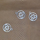 Maxbell 30 Pieces Tibetan Silver Hollow Out Yoga Lotus Flower Pendant Charms DIY Making
