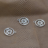 Maxbell 30 Pieces Tibetan Silver Hollow Out Yoga Lotus Flower Pendant Charms DIY Making