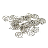 Maxbell 30 Pieces Tibetan Silver Hollow Out Yoga Lotus Flower Pendant Charms DIY Making