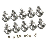 Maxbell 10 Sets Alloy Anchor Stud Rivets For Jackets Hats Leathercraft DIY Accessories