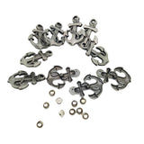 Maxbell 10 Sets Alloy Anchor Stud Rivets For Jackets Hats Leathercraft DIY Accessories