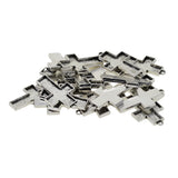 Maxbell 20 Pieces Lots 31.4x19x6.5MM Vintage Cross Pendant Bezel Trays, Tibetan Silver, Blanks Cameo Bezel Cabochon Settings for Jewelry Making Charms
