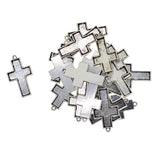 Maxbell 20 Pieces Lots 31.4x19x6.5MM Vintage Cross Pendant Bezel Trays, Tibetan Silver, Blanks Cameo Bezel Cabochon Settings for Jewelry Making Charms