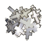 Maxbell 20 Pieces Lots 31.4x19x6.5MM Vintage Cross Pendant Bezel Trays, Tibetan Silver, Blanks Cameo Bezel Cabochon Settings for Jewelry Making Charms
