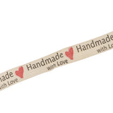 Maxbell 5 Yards Hand Made With Love Heart Fabric Ribbon Gift Package Craft Decor