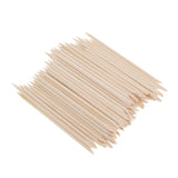 Maxbell 100 Pieces Disposable Wooden 4.33 x 0.15 inch Nail Art Manicure Toenail Sticks Cuticle Pushers Remover Tool