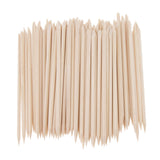 Maxbell 100 Pieces Disposable Wooden 4.33 x 0.15 inch Nail Art Manicure Toenail Sticks Cuticle Pushers Remover Tool