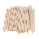 Maxbell 100 Pieces Disposable Wooden 4.33 x 0.15 inch Nail Art Manicure Toenail Sticks Cuticle Pushers Remover Tool