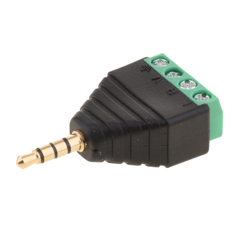 Maxbell 3.5mm 4 Pole Stereo TRRS Audio Vedio Male to 4 Screw Terminal Female Headphone Balum Converter Adapter