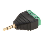 Maxbell 3.5mm 4 Pole Stereo TRRS Audio Vedio Male to 4 Screw Terminal Female Headphone Balum Converter Adapter
