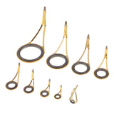Maxbell 9pcs Fishing Rod Guide Top Tip Eye Ring Rod Repair Kit for Rod Building Stainless Steel Frame