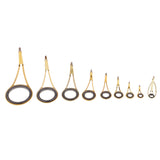 Maxbell 9pcs Fishing Rod Guide Top Tip Eye Ring Rod Repair Kit for Rod Building Stainless Steel Frame