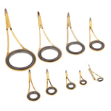 Maxbell 9pcs Fishing Rod Guide Top Tip Eye Ring Rod Repair Kit for Rod Building Stainless Steel Frame