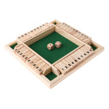 Maxbell Wood Deluxe 4 Sided 10 Number Shut The Box Dice Board Game For Kids Adults