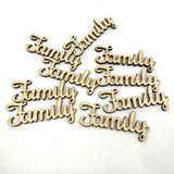 Maxbell Wooden Family Words Creative Development Decorative Party Sweet Family DIY Gift For House Room DIY Creative Decoration Crafts Pack of 10 Pcs