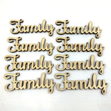 Maxbell Wooden Family Words Creative Development Decorative Party Sweet Family DIY Gift For House Room DIY Creative Decoration Crafts Pack of 10 Pcs