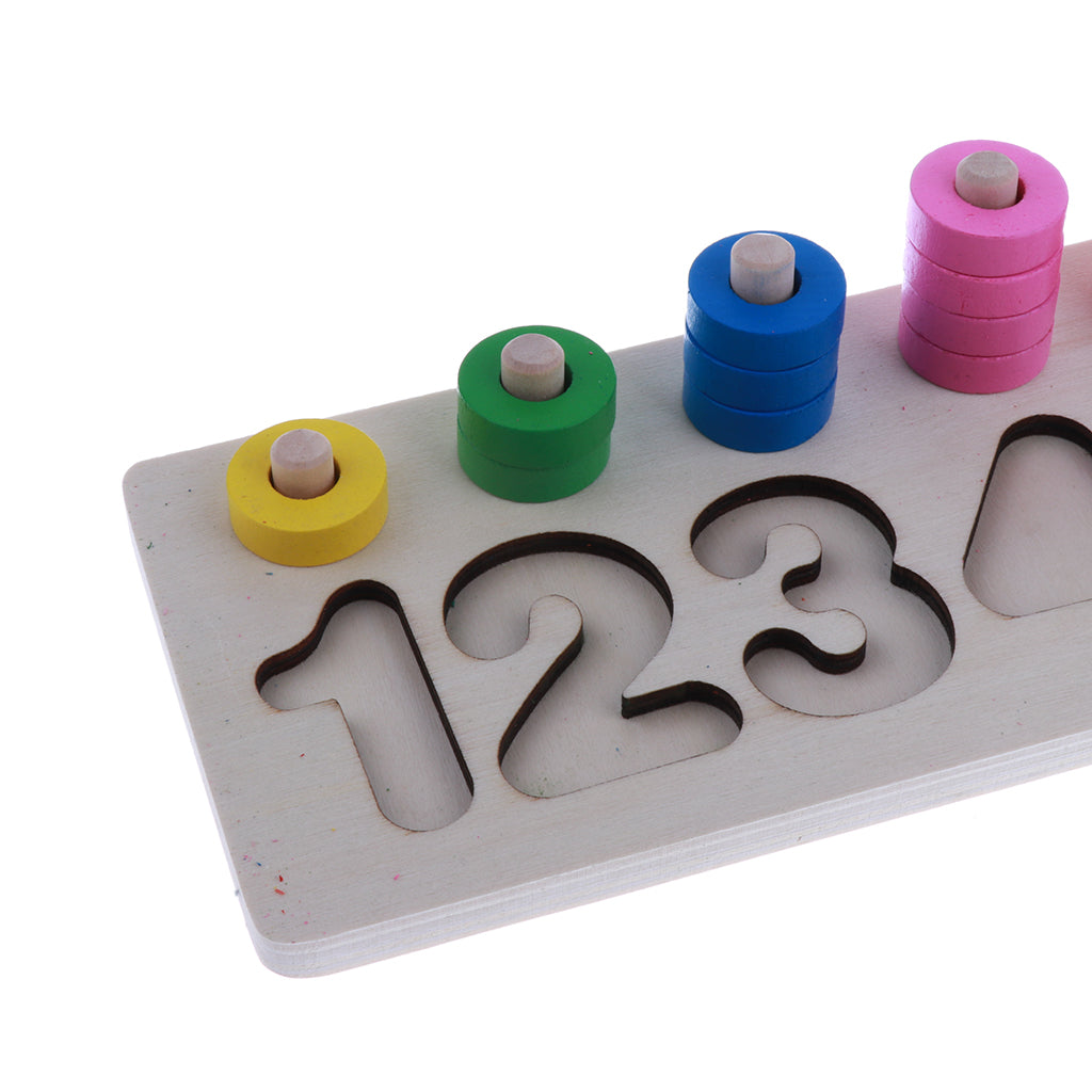 Maths Counting Rings ⚡️Buy Maxbell Wooden Stacking Rings Tower Numbers Counting Learning ...
