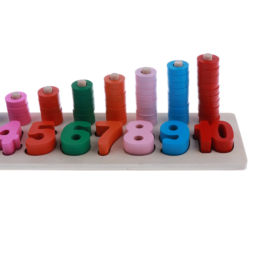 Maths Counting Rings ⚡️Buy Maxbell Wooden Stacking Rings Tower Numbers Counting Learning ...