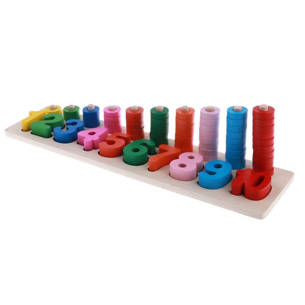 Maths Counting Rings ⚡️Buy Maxbell Wooden Stacking Rings Tower Numbers Counting Learning ...
