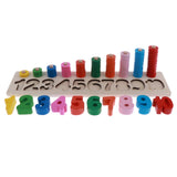 Maxbell Wooden Stacking Rings Tower Numbers Counting Learning Kids Arithmetical Toy