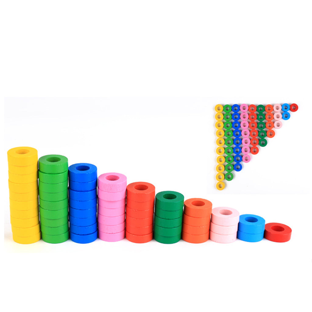 Maths Counting Rings ⚡️Buy Maxbell Wooden Stacking Rings Tower Numbers Counting Learning ...