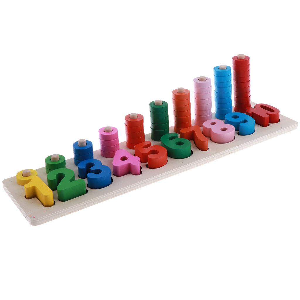 Maths Counting Rings ⚡️Buy Maxbell Wooden Stacking Rings Tower Numbers Counting Learning ...