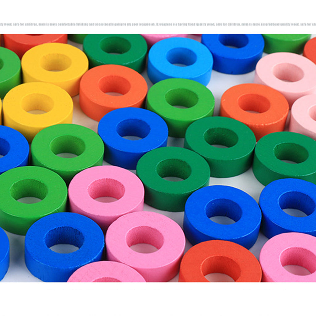 Maths Counting Rings ⚡️Buy Maxbell Wooden Stacking Rings Tower Numbers Counting Learning ...