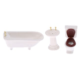 Maxbell 3pcs Mini White Ceramic Bathroom Set for 1:12th Scale Dolls House Furniture