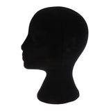 Maxbell 11 Inches Female Foam Mannequin Manikin Head Model Wig Glasses Store Window Display Stand-Black