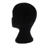 Maxbell 11 Inches Female Foam Mannequin Manikin Head Model Wig Glasses Store Window Display Stand-Black