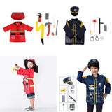 Maxbell 9pcs: Clothes Hat Walkie-talkie, etc Fireman Chief Dress-Up Uniform Cosplay Outfit For Children Role Playing