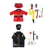 Maxbell 9pcs: Clothes Hat Walkie-talkie, etc Fireman Chief Dress-Up Uniform Cosplay Outfit For Children Role Playing