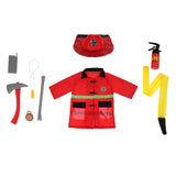 Maxbell 9pcs: Clothes Hat Walkie-talkie, etc Fireman Chief Dress-Up Uniform Cosplay Outfit For Children Role Playing
