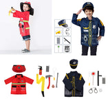 Maxbell 9pcs: Clothes Hat Walkie-talkie, etc Fireman Chief Dress-Up Uniform Cosplay Outfit For Children Role Playing